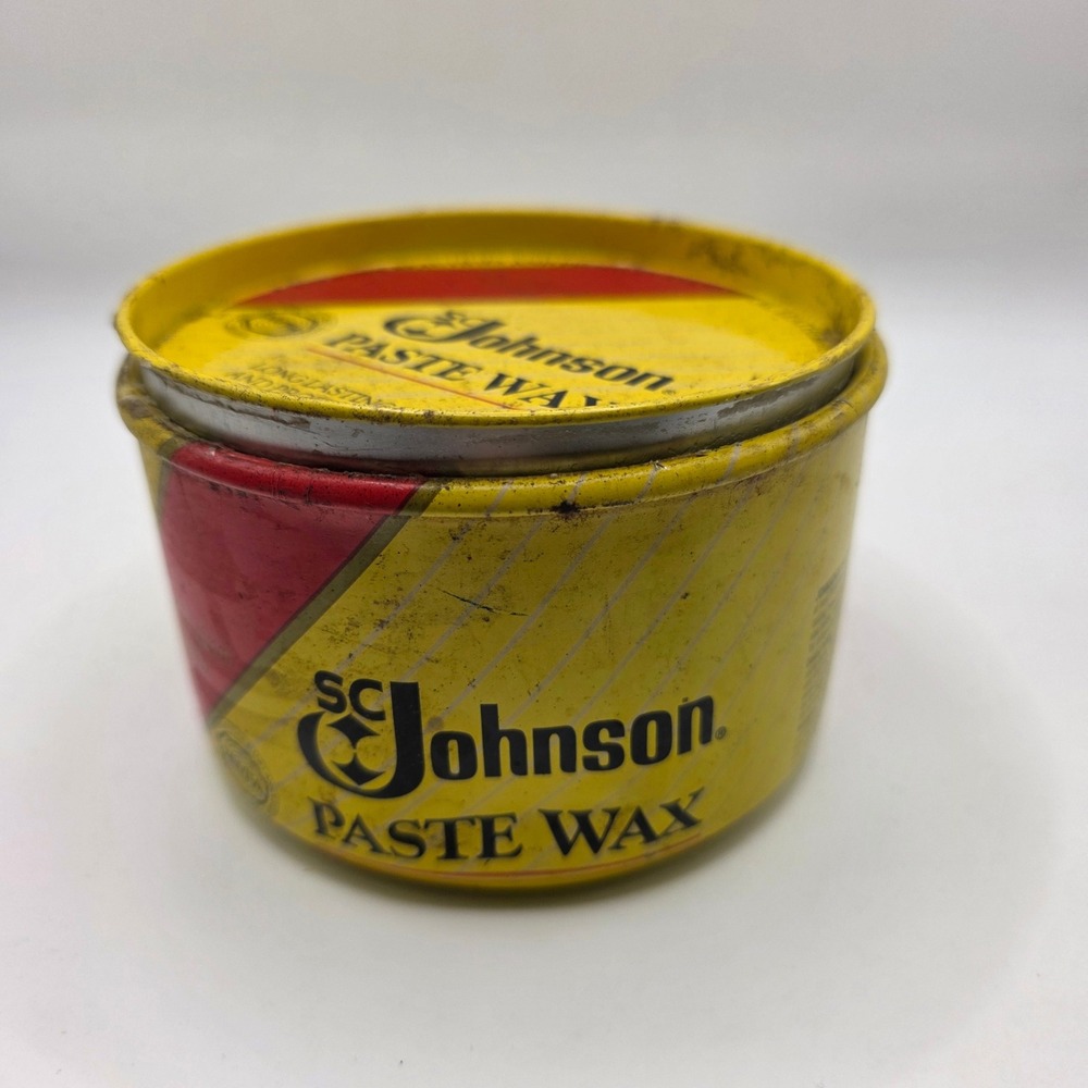 SC Johnson Wood Paste Wax 1lb Tin Wood Floor Furniture Polish 1988 USA NEW Disc